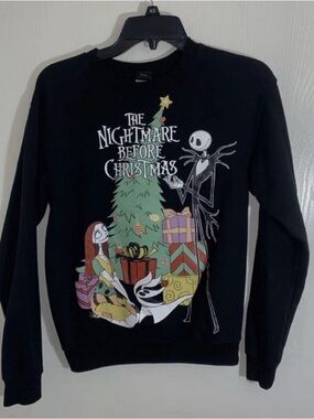OFFICIAL DISNEY The Nightmare Before Christmas Black Graphic Crewneck Sweater